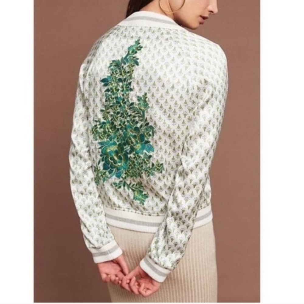 Anthropologie TINY Editions Amber Embroidered Bomber Jacket Size XS NWT